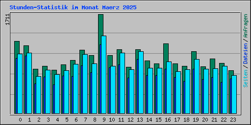 Stunden-Statistik im Monat Maerz 2025